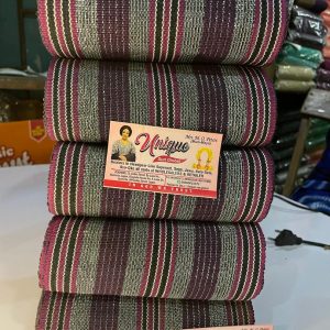 Brown stripped cotton aso oke for sale in lagos