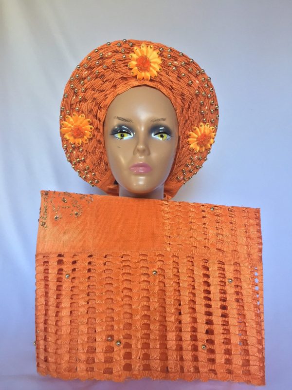 Aso oke Basket Gele available for sale