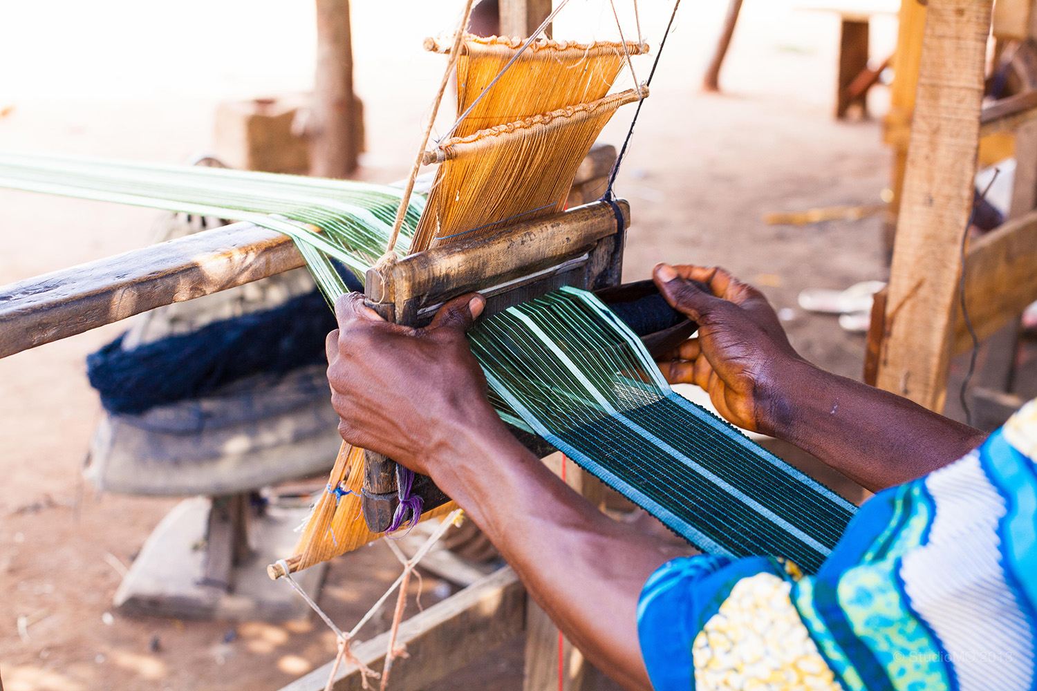 Aso Oke weaving process