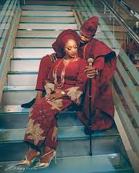 Aso oke vibrant red