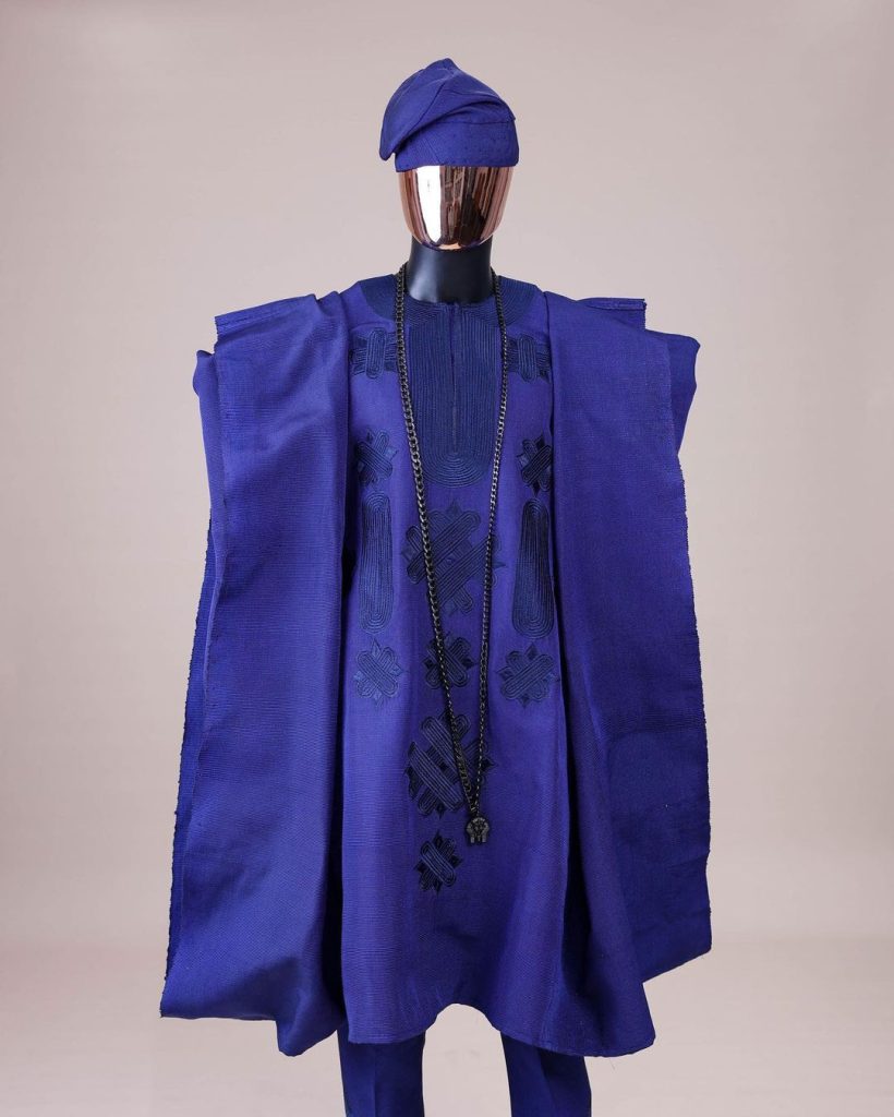 Navy Blue Aso Oke